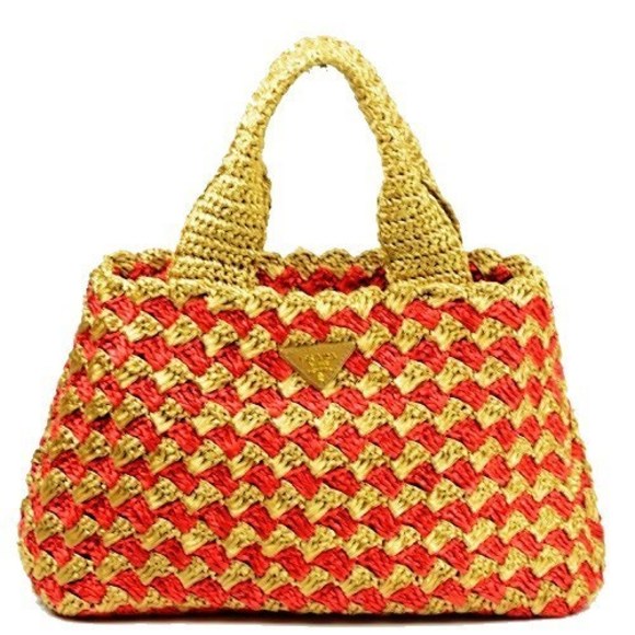 Prada Bag Raffia Crochet - Picture 1 of 1